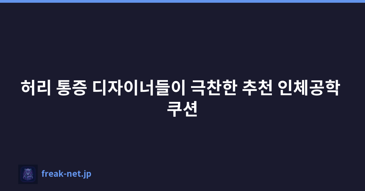 허리 통증 디자이너들이 극찬한 추천 인체공학 쿠션