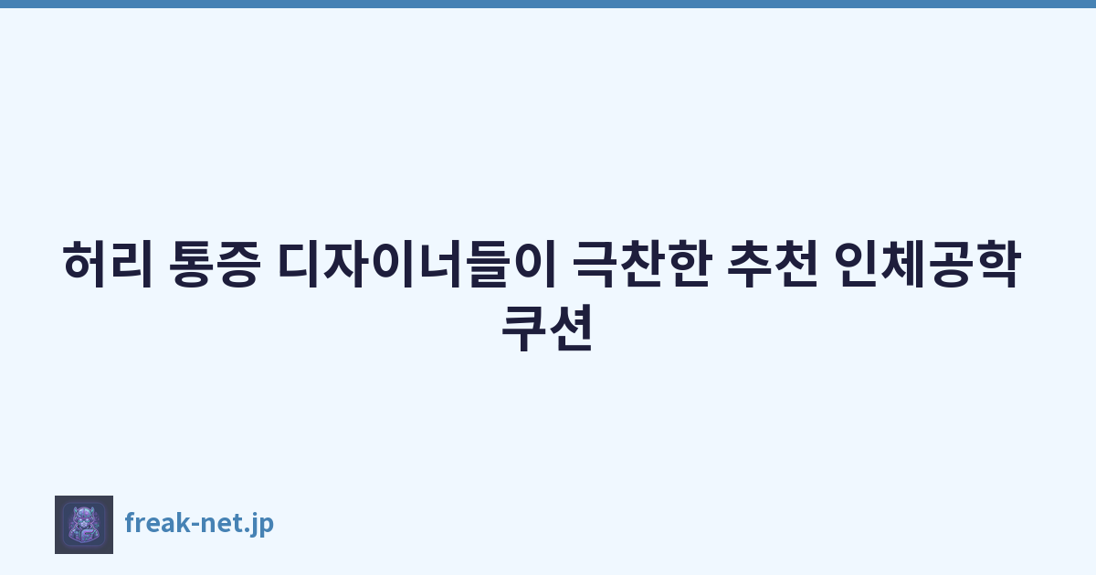 허리 통증 디자이너들이 극찬한 추천 인체공학 쿠션